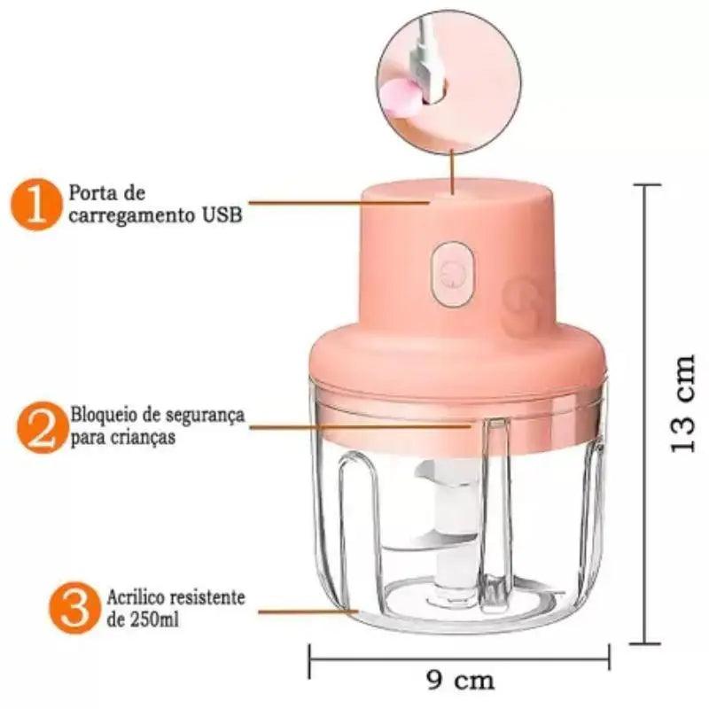 Mini processador de alimentos elétrico - recarregável sem fio