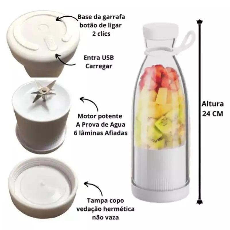 Mini Liquidificador - Garrafa Portátil Elétrica Recarregável USB