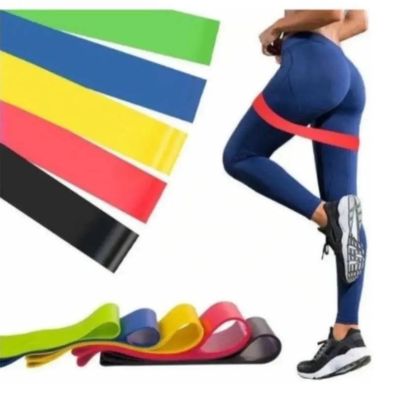 Kit 5 Faixas elásticas multifuncional para exercícios